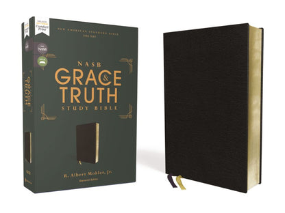 NASB, The Grace and Truth Study Bible, European Bonded Leather, Black, Red Letter, 1995 Text, Comfort Print *Like New*