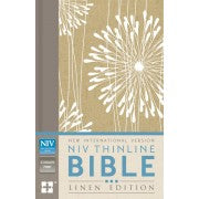 NIV, Thinline Bible, Linen Edition, Hardcover, Tan/White Linen, Red Letter Edition
