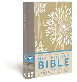 NIV, Thinline Bible, Linen Edition, Hardcover, Tan/White Linen, Red Letter Edition