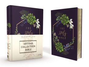 NIV, Artisan Collection Bible, Cloth over Board, Navy Floral, Designed Edges under Gilding, Red Letter Edition, Comfort Print