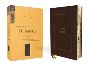 KJV, Thompson Chain-Reference Bible, Large Print, Leathersoft, Brown, Red Letter, Thumb Indexed, Comfort Print *Like New*