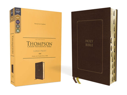 KJV, Thompson Chain-Reference Bible, Large Print, Leathersoft, Brown, Red Letter, Thumb Indexed, Comfort Print *Like New*