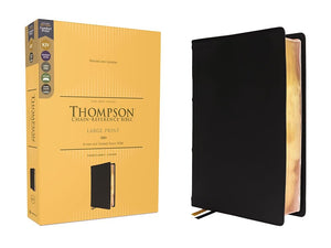 KJV, Thompson Chain-Reference Bible, Large Print, Genuine Leather, Cowhide, Black, Red Letter, Comfort Print cover image