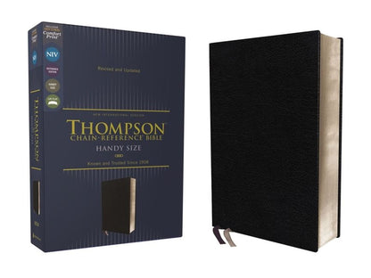 NIV, Thompson Chain-Reference Bible, Handy Size, European Bonded Leather, Black, Red Letter, Comfort Print