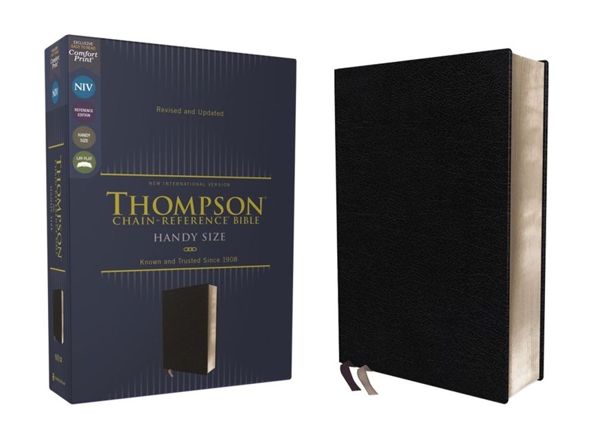 NIV, Thompson Chain-Reference Bible, Handy Size, European Bonded Leather, Black, Red Letter, Comfort Print *Like New*