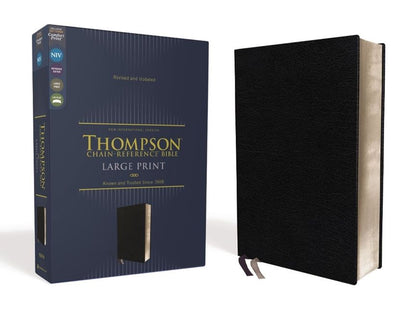 NIV, Thompson Chain-Reference Bible, Large Print, European Bonded Leather, Black, Red Letter, Comfort Print *Like New*