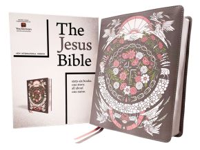 The Jesus Bible Artist Edition, NIV, Leathersoft, Gray Floral, Comfort Print