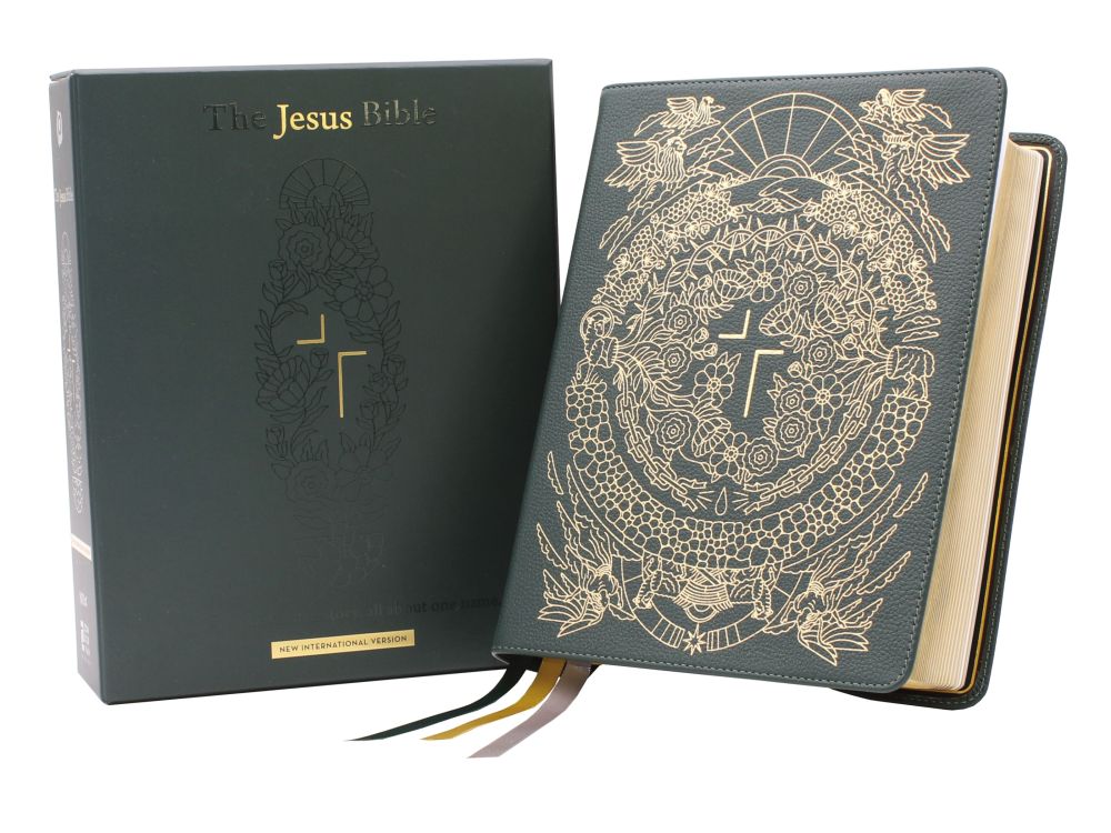 The Jesus Bible Artist Edition, NIV, Genuine Leather, Calfskin, Green, Limited Edition, Comfort Print