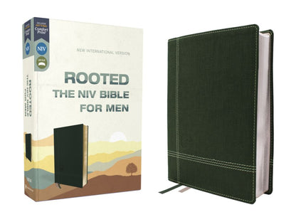 Rooted: The NIV Bible for Men, Leathersoft, Green, Comfort Print