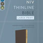 NIV, Thinline Bible, Large Print, Cloth Flexcover, Gray, Red Letter, Comfort Print