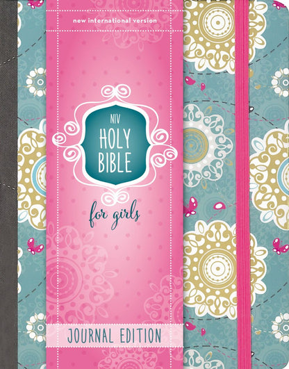 NIV, Holy Bible for Girls, Journal Edition, Hardcover, Teal/Gold, Elastic Closure