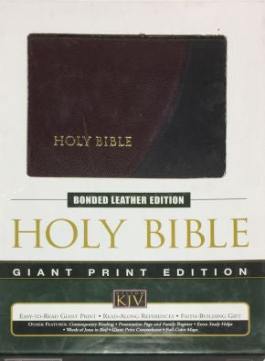 KVJ Bible, Giant Print Edition, Two Tone Bonded Leather *Like New*