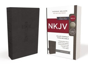 NKJV, Thinline Bible, Compact, Leathersoft, Black, Red Letter, Comfort Print: Holy Bible, New King James Version *Like New*