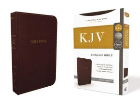 KJV, Thinline Bible, Standard Print, Imitation Leather, Burgundy, Red Letter Edition, Comfort Print