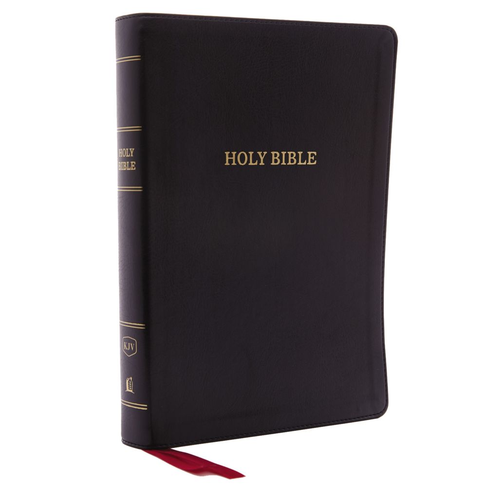 KJV Holy Bible, Giant Print Center-Column Reference Bible, Deluxe Black Leathersoft, 53,000 Cross References, Red Letter, Comfort Print: King James Version