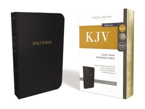 KJV Holy Bible, Giant Print Center-Column Reference Bible, Deluxe Black Leathersoft, 53,000 Cross References, Red Letter, Comfort Print: King James Version