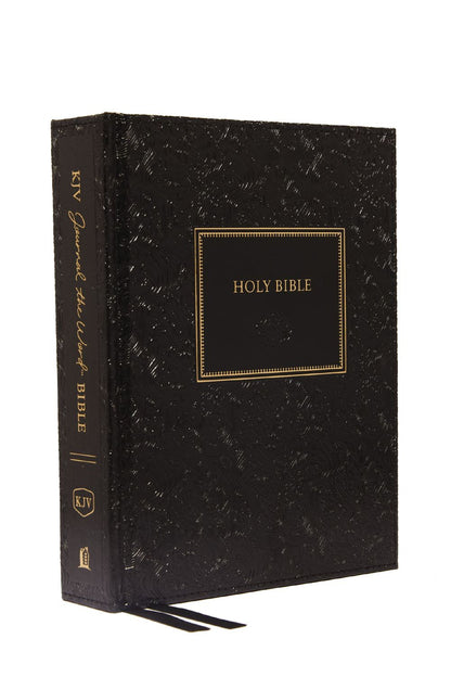 KJV, Journal the Word Bible, Leathersoft over Board, Black, Red Letter Edition, Comfort Print: Reflect, Journal, or Create Art Next to Your Favorite Verses