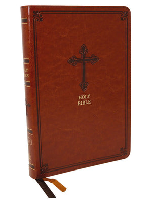 KJV, Thinline Bible, Large Print, Leathersoft, Brown, Red Letter, Comfort Print: Holy Bible, King James Version *Like New*