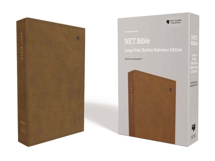 NET Bible, Thinline Reference, Large Print, Leathersoft, Brown, Comfort Print: Holy Bible *Like New*