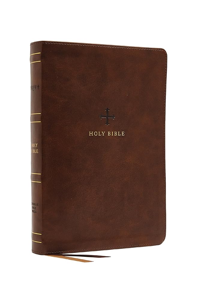 NRSV, Catholic Bible, Standard Personal Size, Leathersoft, Brown, Comfort Print: Holy Bible cover image