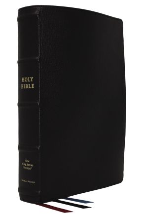 NKJV, Large Print Verse-by-Verse Reference Bible, Maclaren Series, Premium Goatskin Leather, Black, Comfort Print: Holy Bible, New King James Version *Like New*