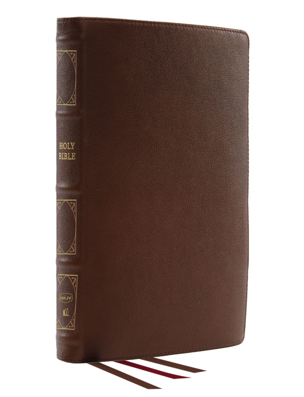 NKJV, Reference Bible, Classic Verse-by-Verse, Center-Column, Genuine Leather, Brown, Red Letter, Comfort Print: Holy Bible, New King James Version *Like New*