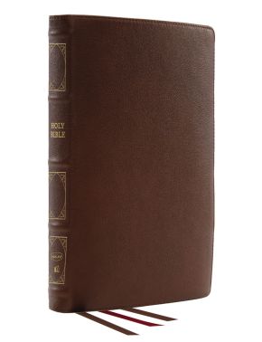 NKJV, Reference Bible, Classic Verse-by-Verse, Center-Column, Genuine Leather, Brown, Red Letter, Comfort Print: Holy Bible, New King James Version *Like New*