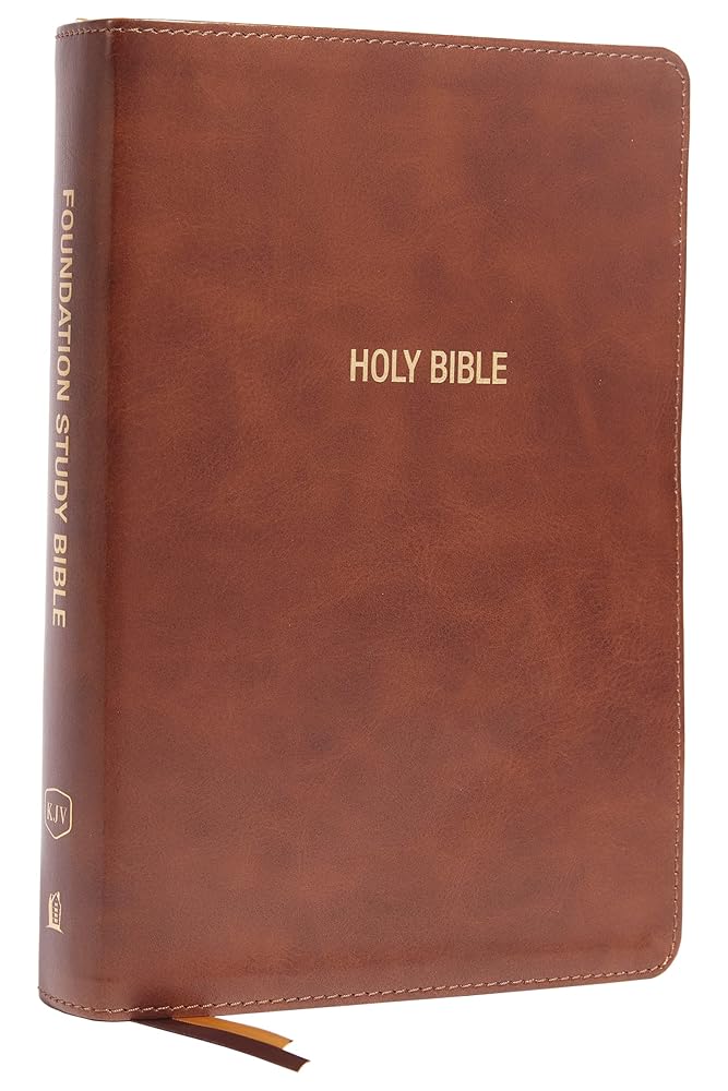 KJV, Foundation Study Bible, Large Print, Leathersoft, Brown, Red Letter, Thumb Indexed, Comfort Print: Holy Bible, King James Version cover image