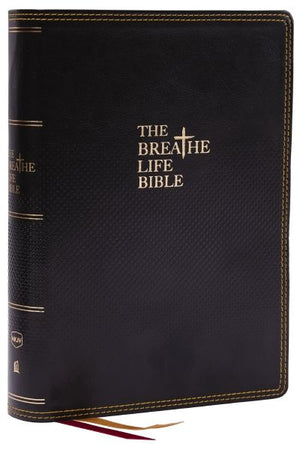 The Breathe Life Holy Bible: Faith in Action (NKJV, Black Leathersoft, Red Letter, Comfort Print) *Like New*
