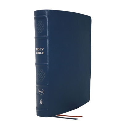 NKJV, Single-Column Reference Bible, Genuine Leather, Blue, Comfort Print: Holy Bible, New King James Version