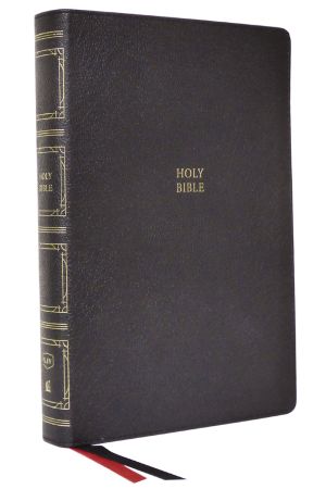 KJV, Paragraph-style Large Print Thinline Bible, Genuine Leather, Black, Red Letter, Comfort Print: Holy Bible, King James Version
