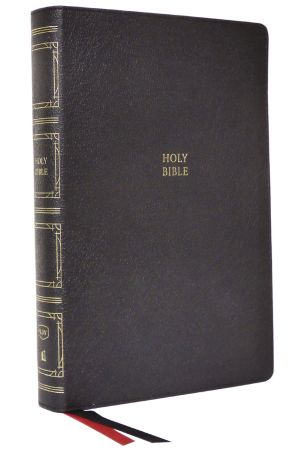 KJV, Paragraph-style Large Print Thinline Bible, Genuine Leather, Black, Red Letter, Thumb Indexed, Comfort Print: Holy Bible, King James Version