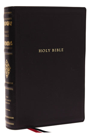 NKJV, Wide-Margin Reference Bible, Sovereign Collection, Genuine Leather, Black, Red Letter, Comfort Print: Holy Bible, New King James Version *Very Good*