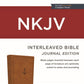 NKJV, Interleaved Bible, Journal Edition, Leathersoft over Board, Brown, Red Letter, Comfort Print: The Ultimate Bible Journaling Experience