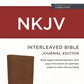 NKJV, Interleaved Bible, Journal Edition, Genuine Leather, Brown, Red Letter, Comfort Print: The Ultimate Bible Journaling Experience