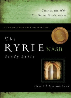 The Ryrie NAS Study Bible Genuine Leather Black Red Letter (New American Standard 1995 Edition) *Very Good*