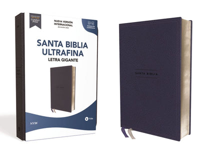 NVI, Santa Biblia, Texto revisado 2022, Ultrafina, Letra Gigante, Leathersoft, Azul Marino, Palabras de Jesus en Rojo (Spanish Edition)