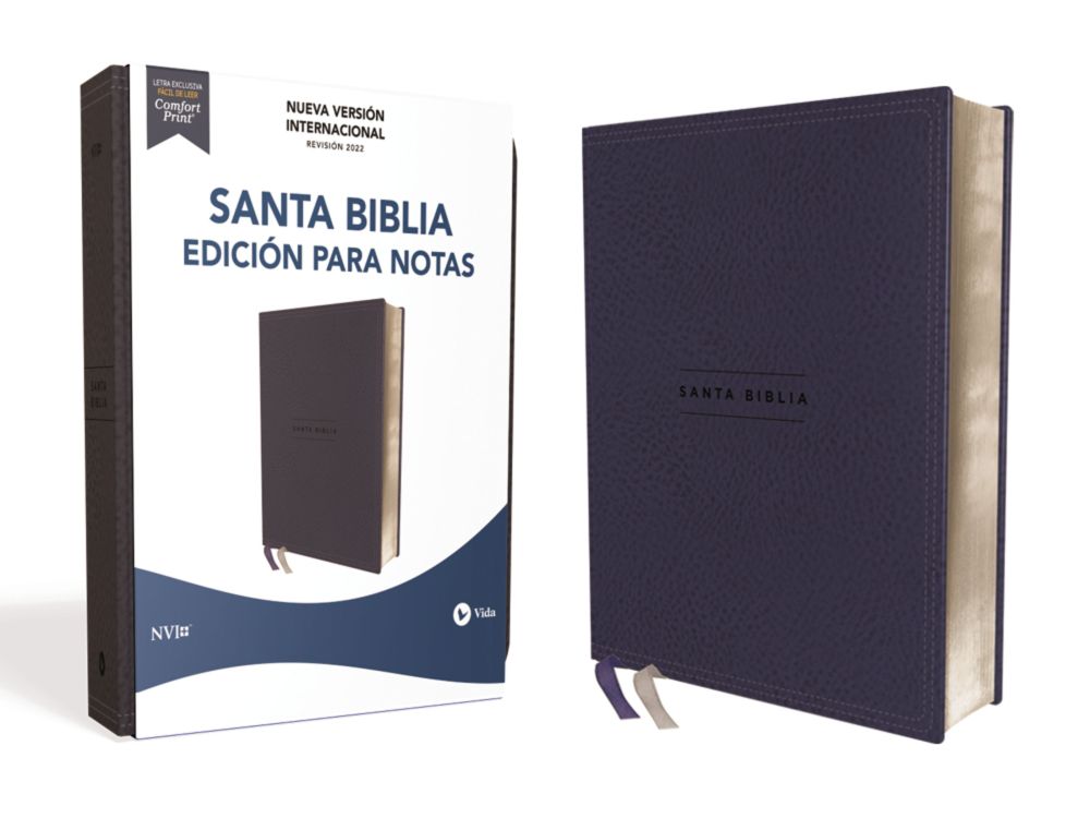 NVI, Santa Biblia, Texto revisado 2022, Edicion para Notas, Leathersoft, Azul Marino, Palabras de Jesus en Rojo (Spanish Edition)