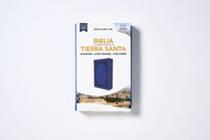 Biblia Reina-Valera 1960, Tierra Santa, Ultrafina letra grande, Leathersoft, Azul, con cierre (Spanish Edition)