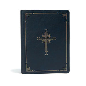 CSB Ancient Faith Study Bible, Navy LeatherTouch, Indexed, Black Letter, Church Fathers, Study Notes and Commentary, Articles, Profiles, Easy-to-Read Bible Serif Type