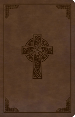 KJV Large Print Personal Size Reference Bible, Brown Celtic Cross LeatherTouch, Indexed, Red Letter, Pure Cambridge Text, Presentation Page, Cross-References, Full-Color Maps, Easy-to-Read MCM Type
