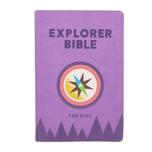 CSB Explorer Bible for Kids, Lavender Compass LeatherTouch, Red Letter, Full-Color Design, Photos, Illustrations, Charts, Videos, Activities, Easy-to-Read Bible Serif Type