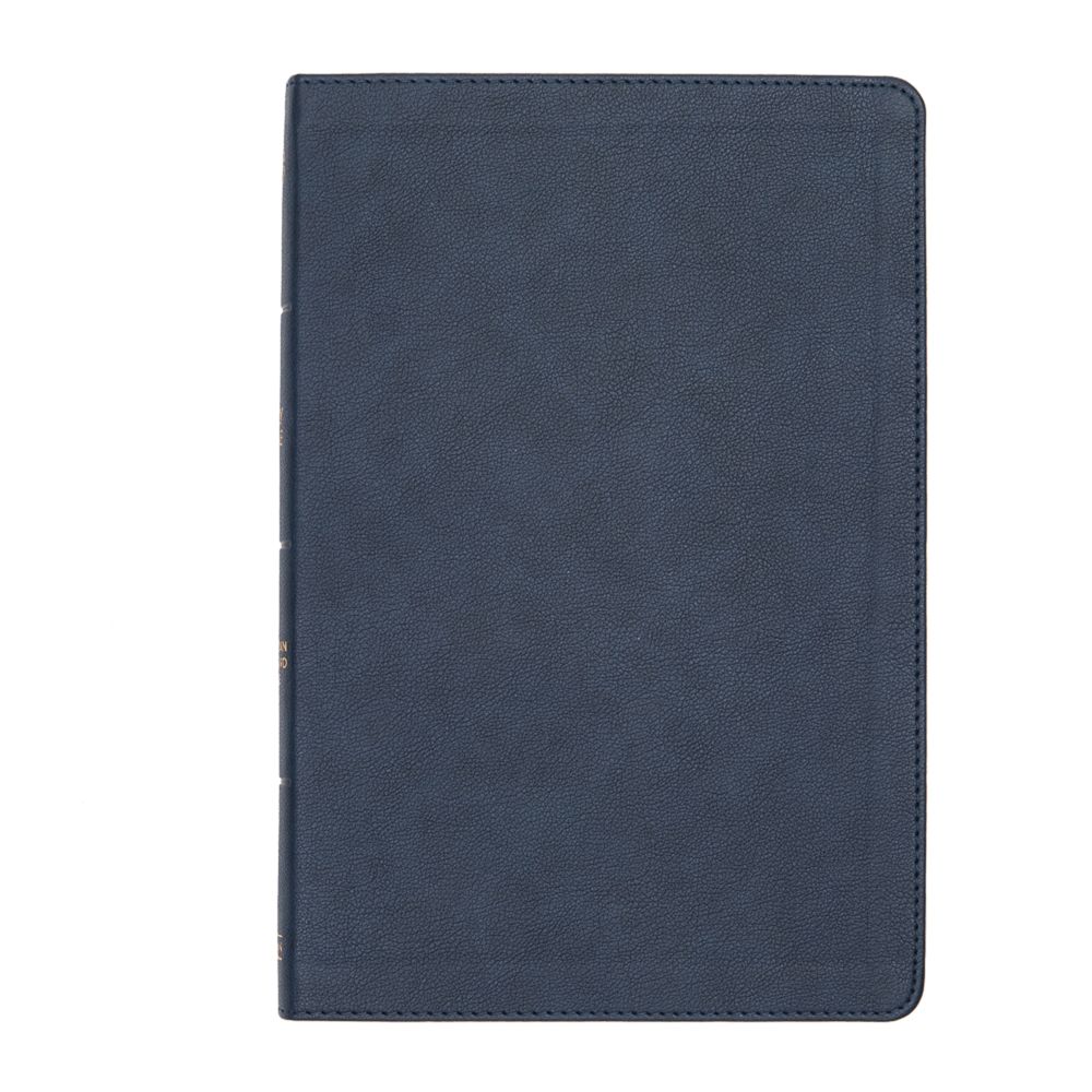 CSB Large Print Thinline Bible, Navy LeatherTouch, Red Letter, Presentation Page, Full-Color Maps, Easy-to-Read Bible Serif Type