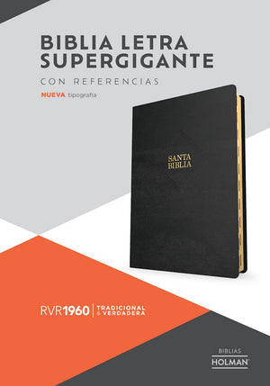 RVR 1960 Biblia letra supergigante edicion 2023, negro piel fabricada con indice / RVR 1960 Super Giant Print 2023 edition Bible Black Bonded Leather Indexed (Spanish Edition)