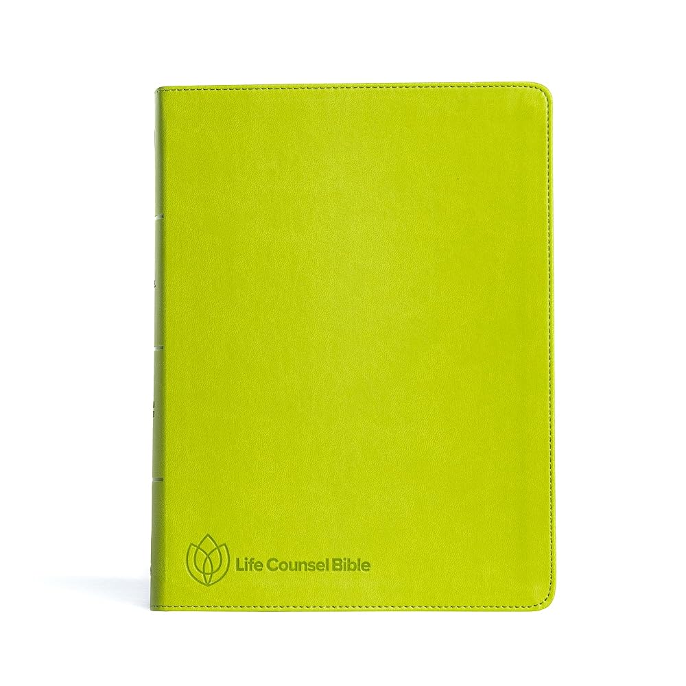 CSB Life Counsel Bible, Apple Green LeatherTouch, Indexed, Black Letter, Articles, Word Studies, Quotes, Cross-References, Easy-to-Read Bible Serif Type cover image