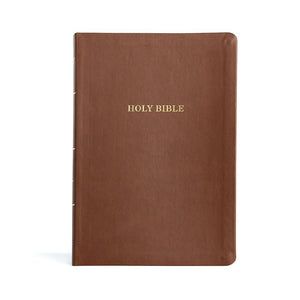 KJV Large Print Thinline Bible, Value Edition, Brown LeatherTouch, Red Letter, Pure Cambridge Text, Presentation Page, Full-Color Maps, Easy-to-Read Bible MCM Type cover image