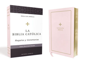 Biblia Catolica, Regalos y Ceremonias, color Rosa, Cuero Reciclado (Biblia De America) (Spanish Edition)