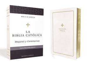 Biblia Catolica, Regalos y Ceremonias, color Blanca, Cuero Reciclado (Biblia De America) (Spanish Edition)