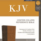 KJV Holy Bible, Center-Column Reference Bible, Leathersoft, Brown, 73,000+ Cross References, Red Letter, Comfort Print: King James Version