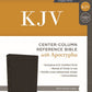 KJV, Center-Column Reference Bible with Apocrypha Genuine Leather, Black, 73,000 Cross-References, Red Letter, Comfort Print: King James Version